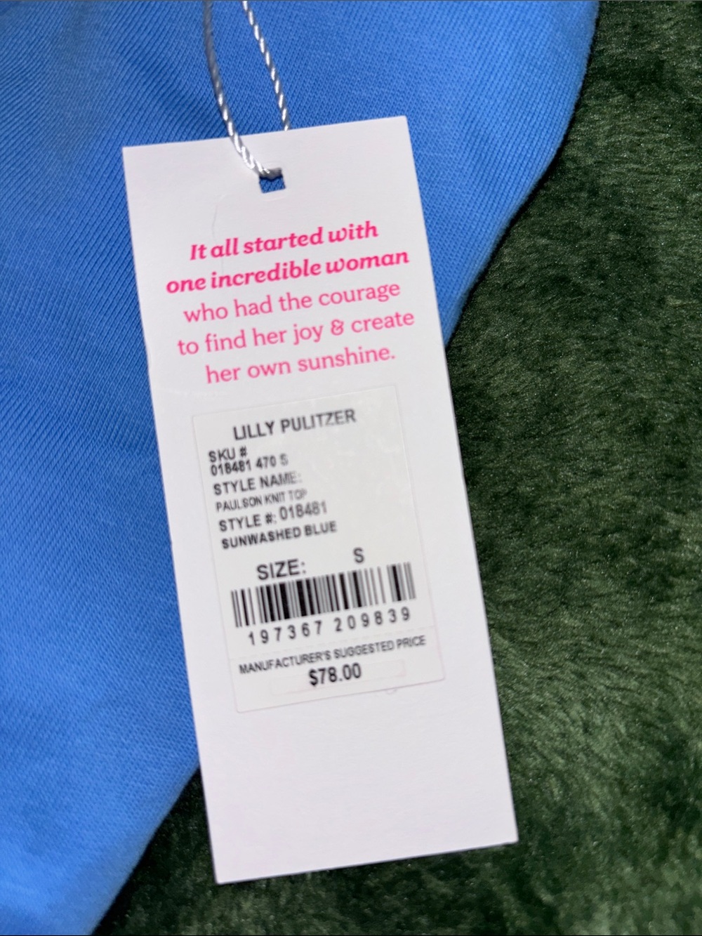 Lilly Pulitzer Braided Neckline Tunic - Bright Blue - Picture 3 of 3
